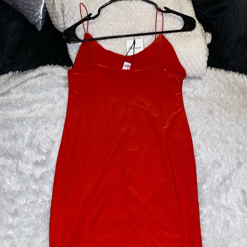 Red slinky mini dress